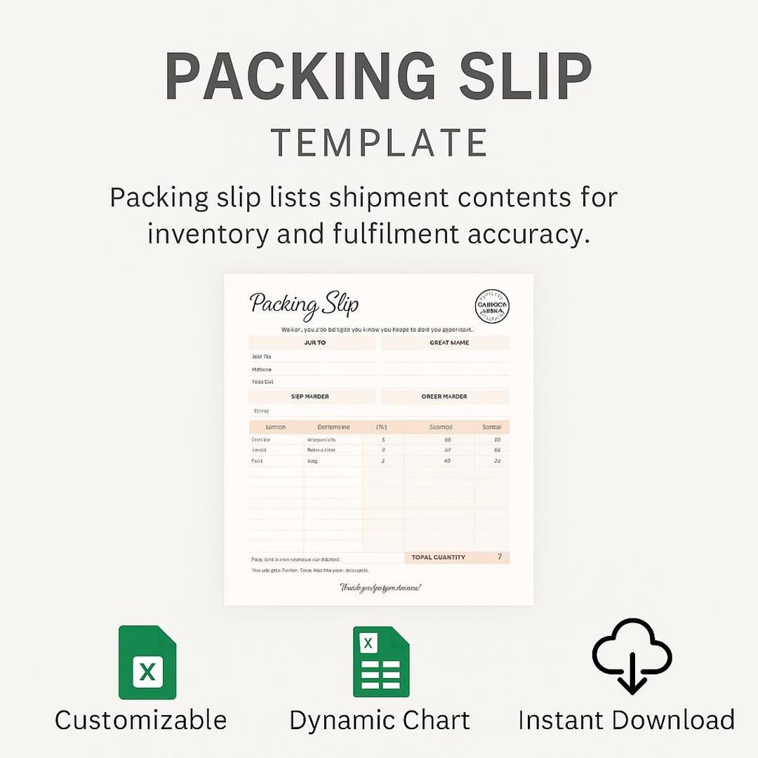 Packing Slip Template Excel & Google Sheets | Editable Business ...