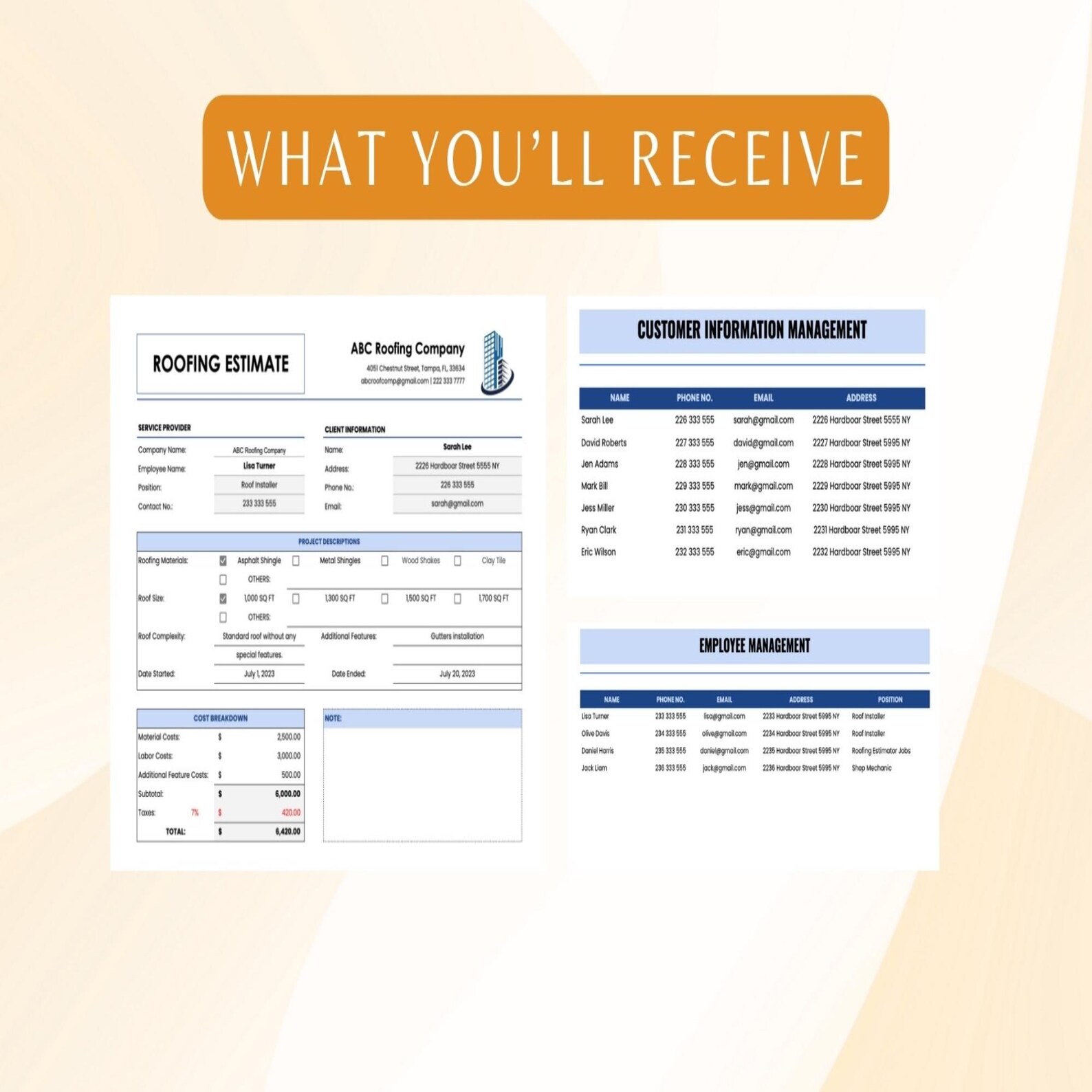 Installation Spreadsheet Roofing Estimate Template Excel Google Sheets • Roofing Contractor ...