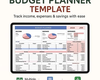 Budget Planer Vorlage | Expense Tracker, Tabelle für persönliche Haushalte, monatliches Budget, Google Sheets und Excel-Download
