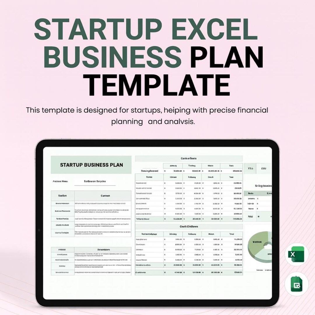 Startup Business Plan Template Excel & Google Sheets | Financial ...