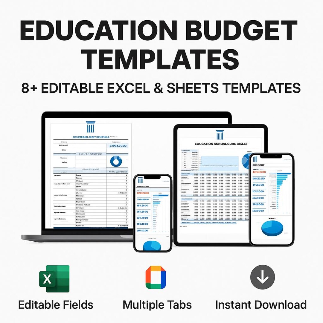 8+ Education Budget Template Bundle | School and Teacher Finance ...