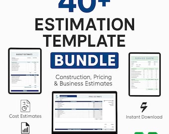 40+ Estimation Template Bundle | Contractor Estimate Forms | Construction & Business Excel Sheets
