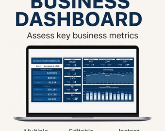 Business Dashboard Template Excel Google Sheets – KPI Tracker, Financial Overview, Sales Metrics & Operations Dashboard