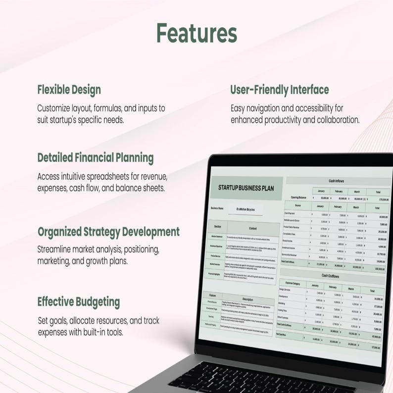 Startup Business Plan Template Excel & Google Sheets | Financial ...