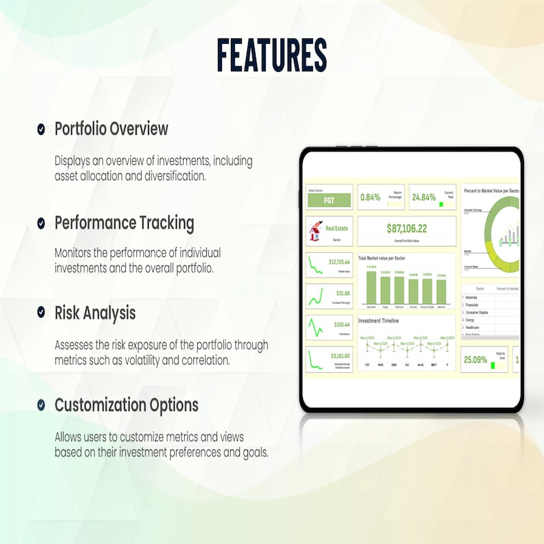 Financial Investment Portfolio Dashboard Template | Stocks, Assets ...