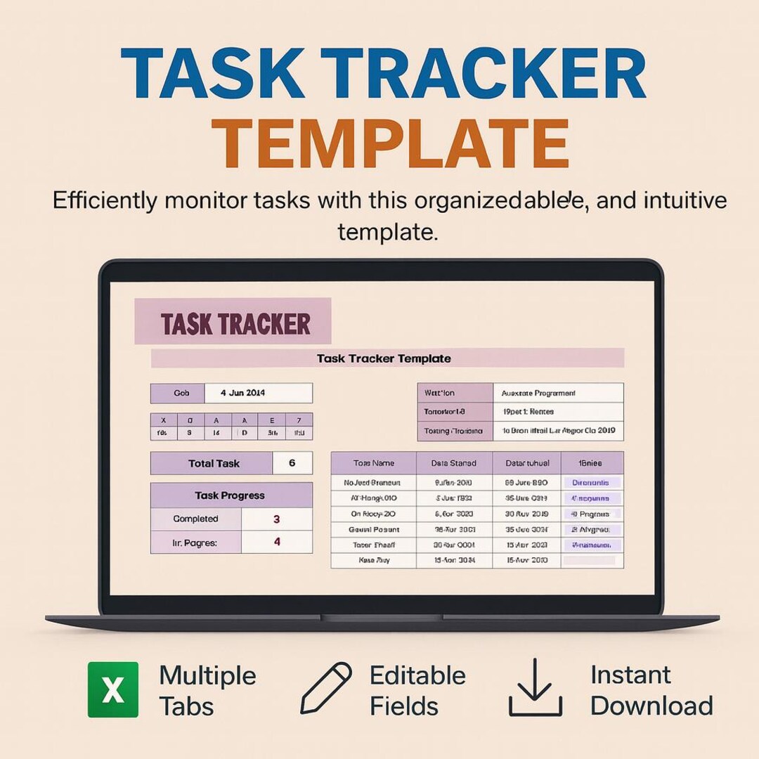 Task Tracker Template | Ultimate Productivity Tracking PDF | Daily Task ...