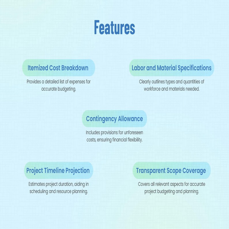 Estimate Template | Professional Cost Estimate PDF | Job Quote ...