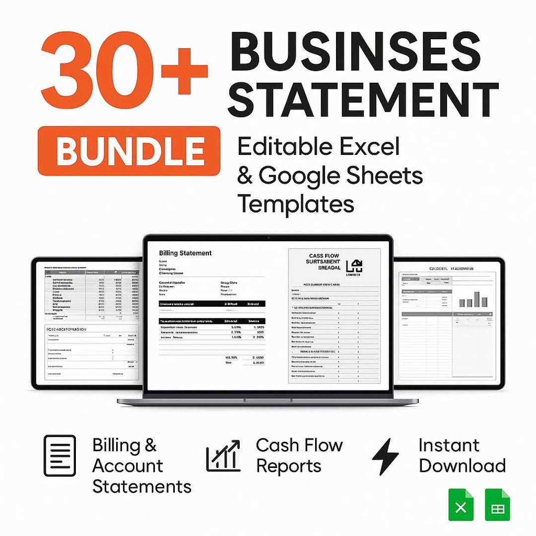 30+ Business Statement Template Bundle | Financial Reports | Excel ...