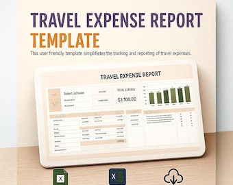 Travel Expense Report Template | Business Trip Budget Tracker | Reimbursement Form | Editable Excel Spreadsheet | Google Sheets