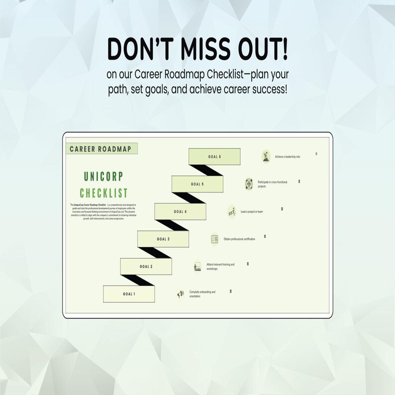 Career Roadmap Checklist Template | Professional Growth Planner ...