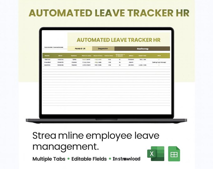 PTO Tracker Google Sheets Template Employee Leave Calendar Etsy Canada