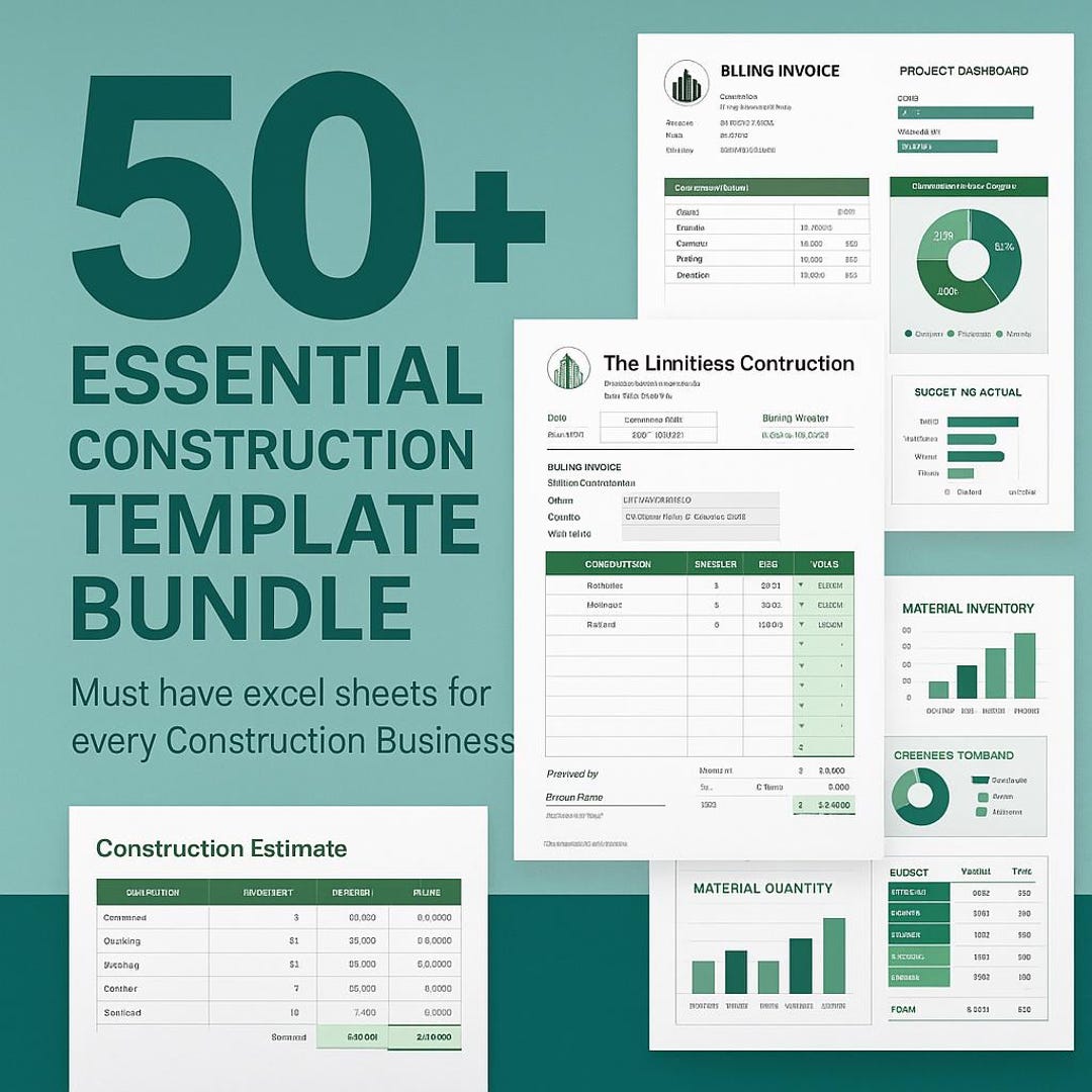 50+ Construction Tools Bundle | All-in-one Excel & Google Sheets ...