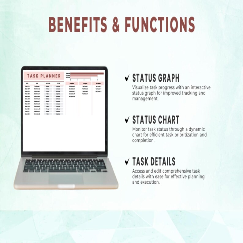 Task Planner Template • Excel & Google Sheets • Daily Task List and ...
