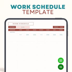 Work Schedule Excel Template – Employee Shift Planner, Weekly Roster Calendar, Staff Schedule & Hours Tracker Spreadsheet