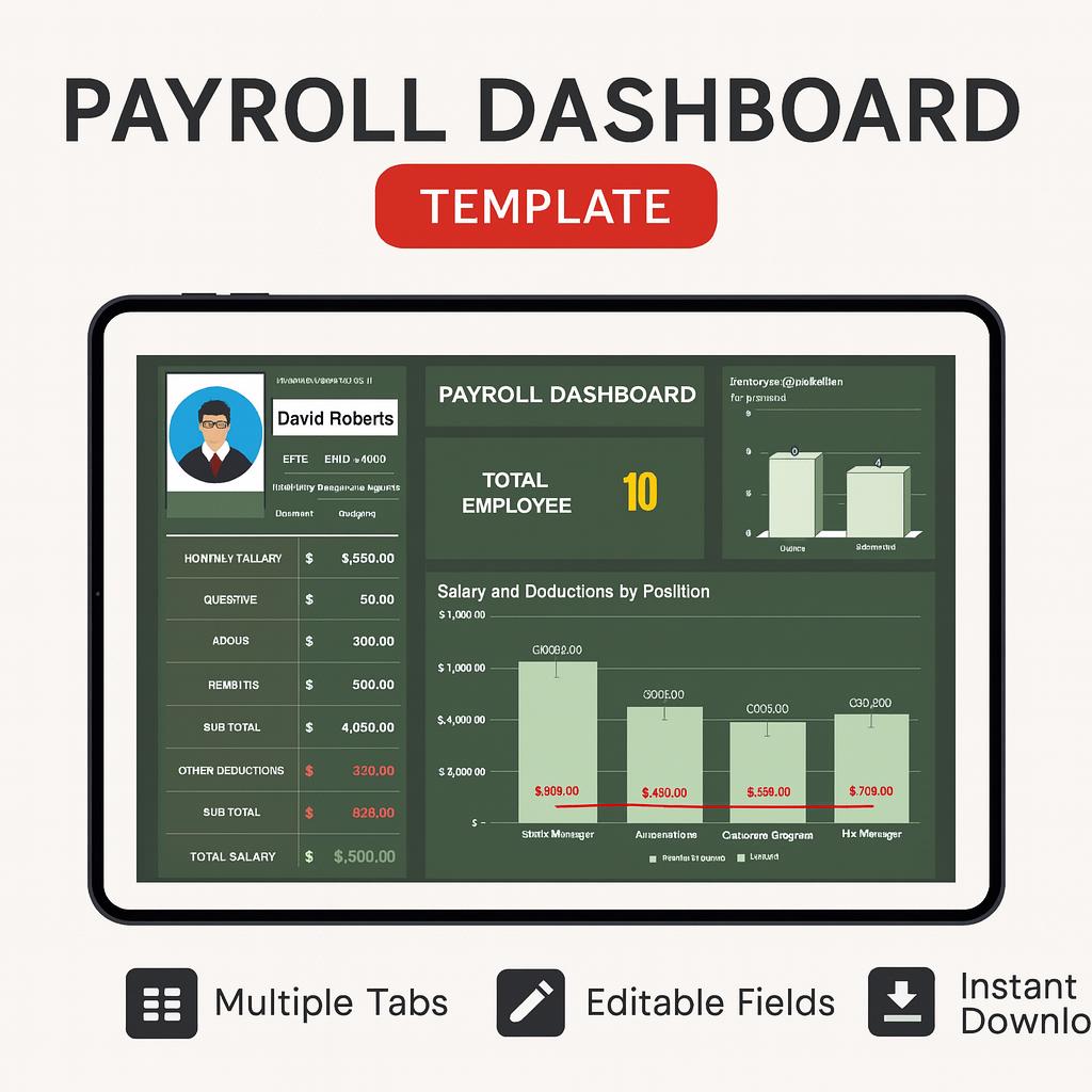 Payroll Dashboard Template Excel Google Sheets – Payroll Tracker ...