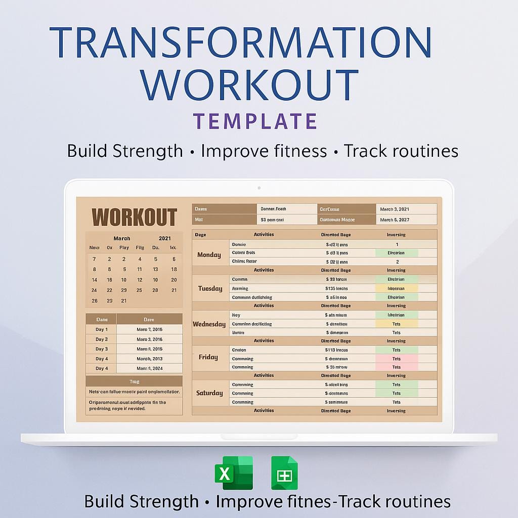 12 Week Workout Calendar