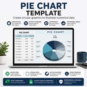Pie Chart Template Excel Google Sheets Interactive Data Visualization Pie Graph Tool Business Reports Marketing Analysis Instant Download
