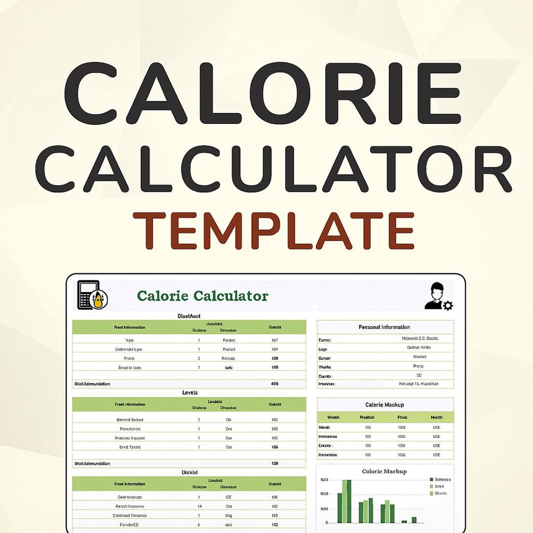 Calorie Calculator Template | Excel & Google Sheets | Macro Tracker ...