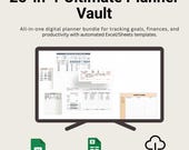 25-in-1 Excel Planner Templates Bundle | Editable Spreadsheets for Budget, Task, Project, Finance, and Productivity Planning Toolkit