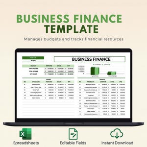 Business Finance Template Excel & Google Sheets | Small Business Budget and Expense Tracker | Cash Flow and Profit Loss Spreadsheet