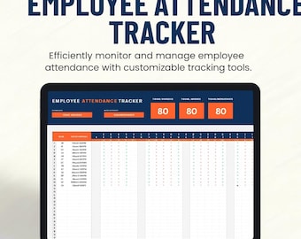 Employee Attendance Tracker Template Excel & Google Sheets • Attendance Log Spreadsheet • Timesheet and Staff Attendance Dashboard