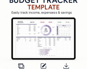 Budget Tracker Template | Expense & Income Spreadsheet, Monthly Finance Planner, Google Sheets and Excel Money Management