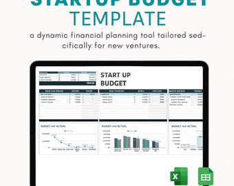 Startup Budget Template Excel & Google Sheets | Business Expense Planner, Cash Flow Forecast, Financial Planning Spreadsheet