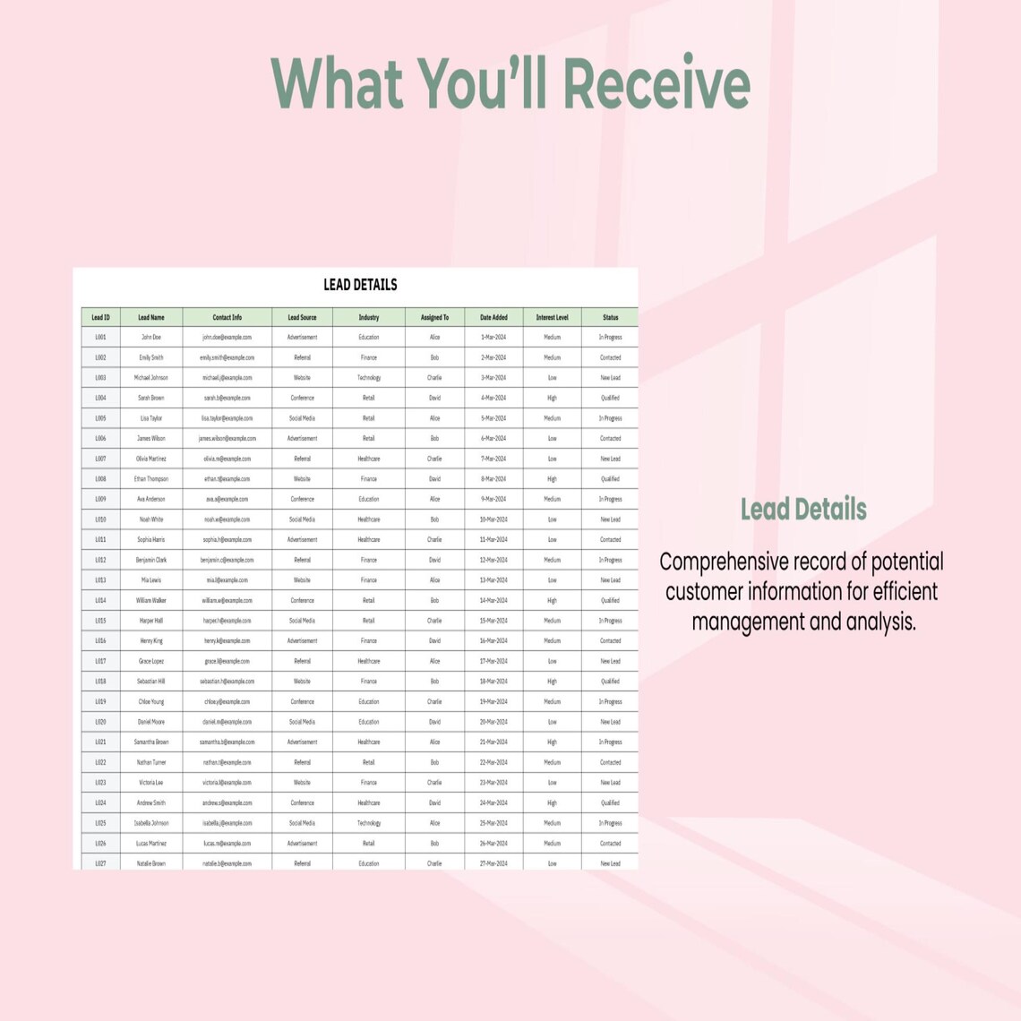 Lead Tracking Template Excel & Google Sheets CRM Sales Pipeline