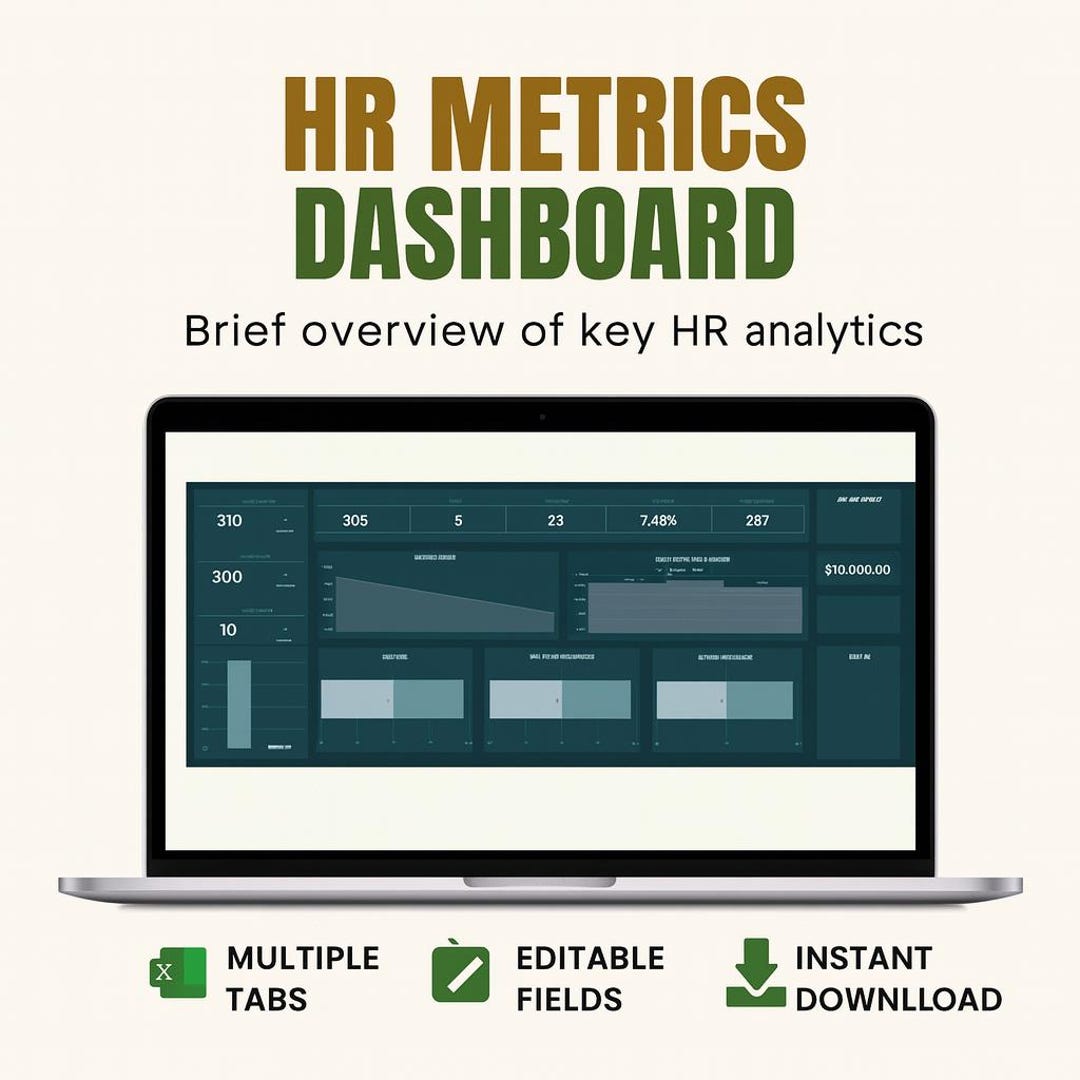 HR Metrics Dashboard Template Excel Google Sheets – Headcount, Turnover ...