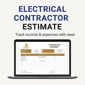 Electrical Contractor Estimate Template Excel Google Sheets • Electrical Quote Estimator • Project Cost Calculator
