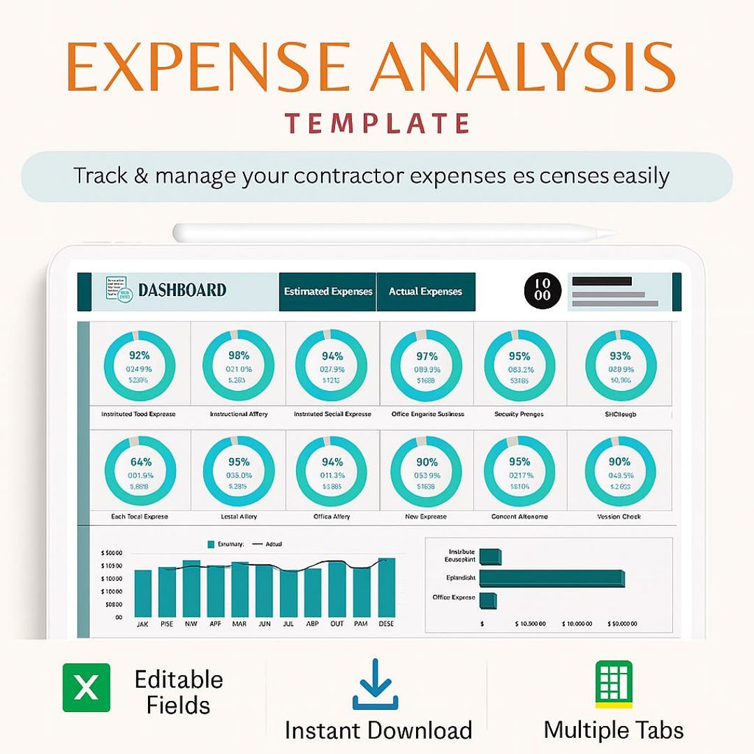 Expense Analysis Template – Excel & Google Sheets Spend Breakdown ...