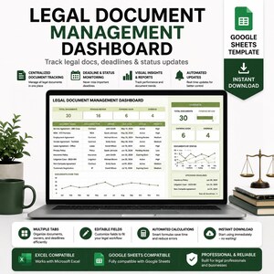 スタートアップ向け法務文書管理ダッシュボード（Excel＆Googleスプレッドシート）｜コンプライアンストラッカー、契約書オーガナイザー、会社記録テンプレート
