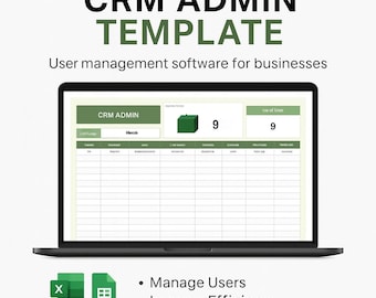 CRM Admin Template Excel & Google Sheets | Customer Management, Sales Tracker, Client Database, Contact Log, Business Organizer Digital