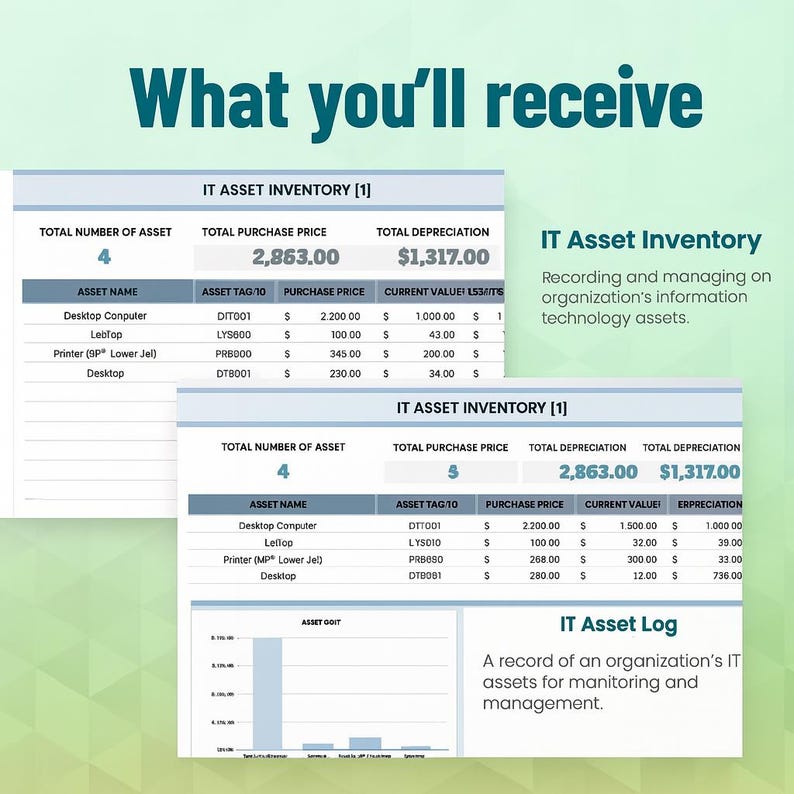 IT Assets Inventory Template | Hardware Software Tracker | IT Equipment ...