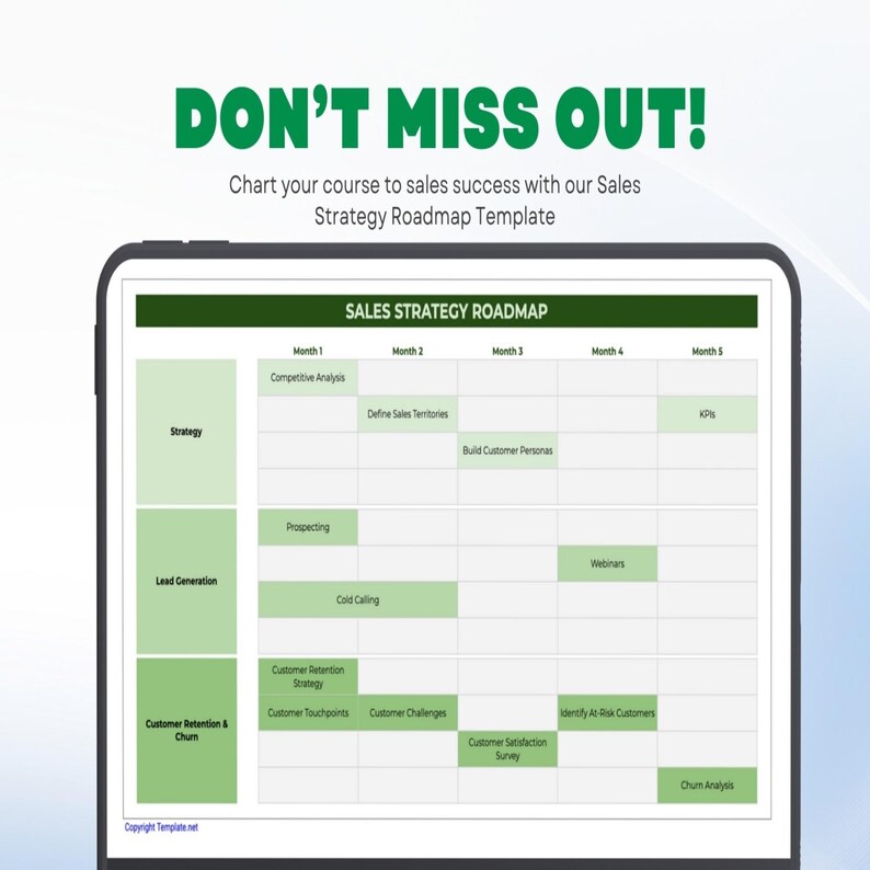 Sales Strategy Roadmap Template – Excel & Google Sheets Sales Plan ...
