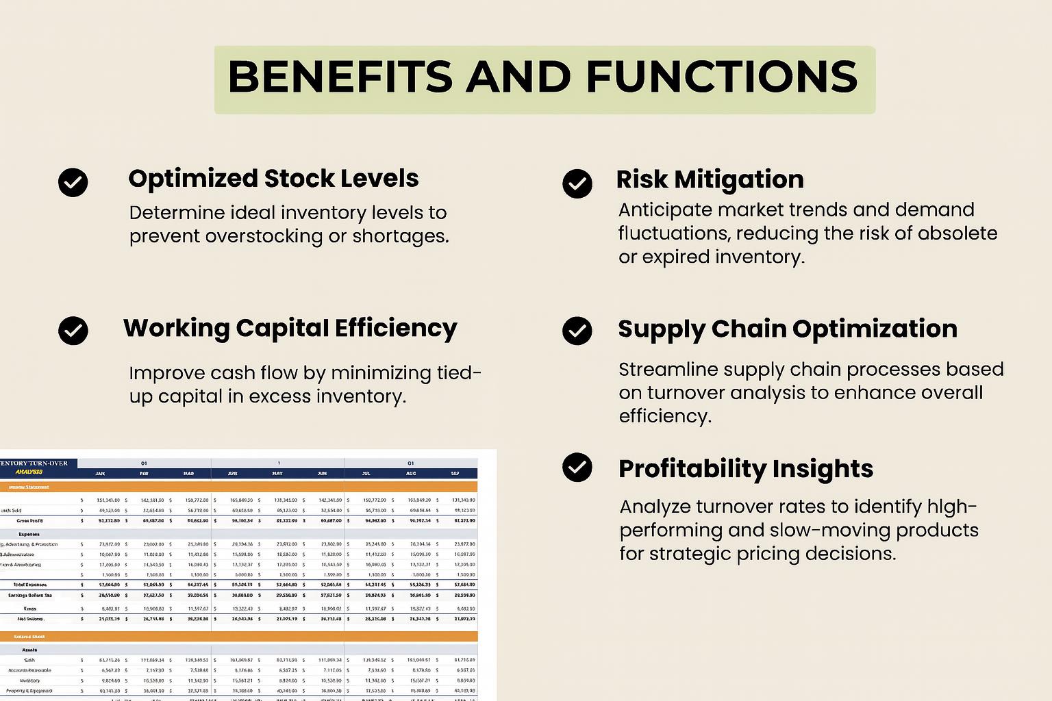 Inventory Turnover Analysis Template Excel & Google Sheets | Product ...