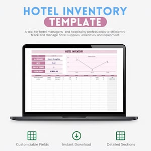 Hotel Inventory Template Excel & Google Sheets | Room Supplies, Linen ...