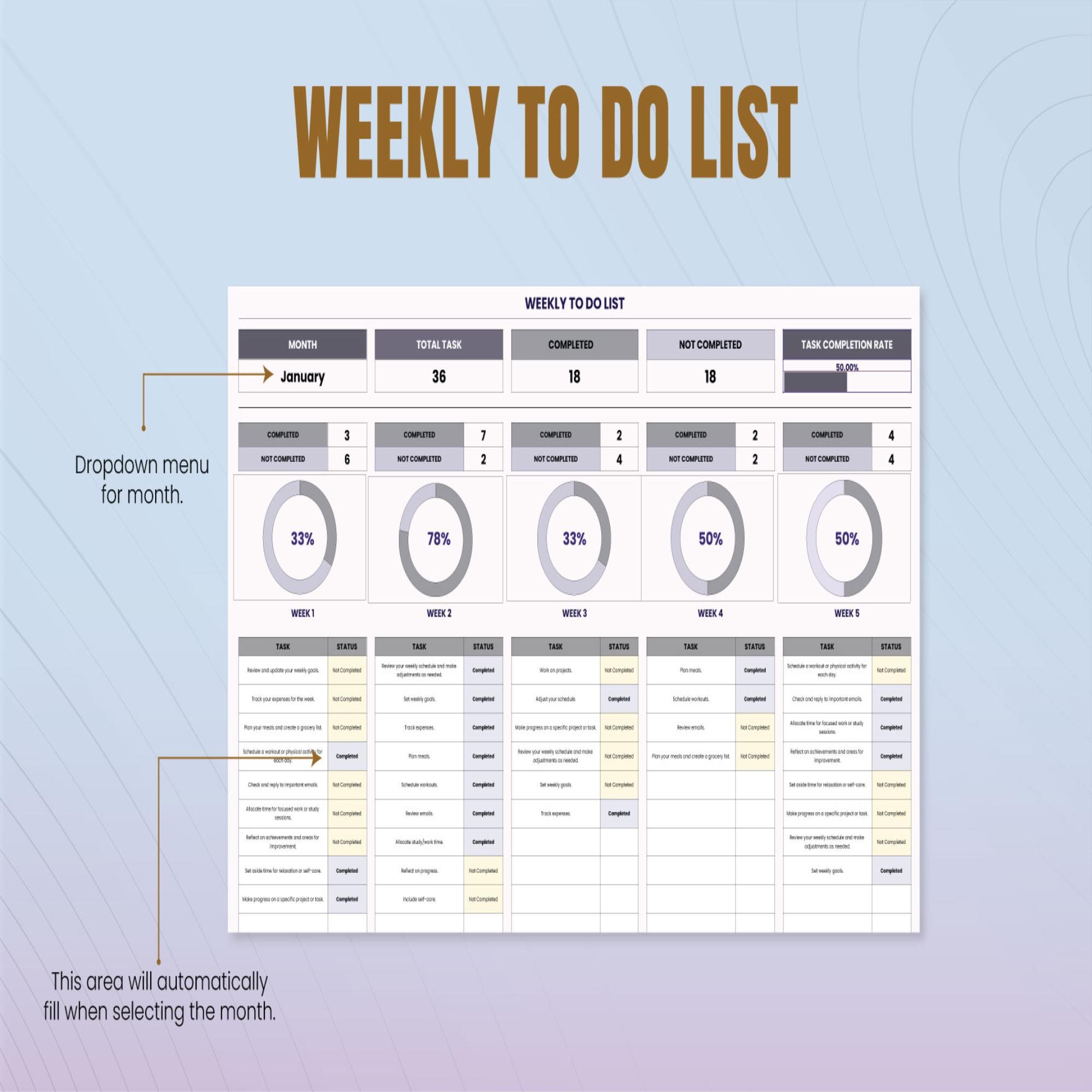 School To-do List Template | Student Task Planner | Homework ...