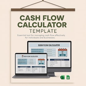 Cashflow Calculator Excel Template | Cash Flow Planner & Forecast | Small Business Financial Tool | Profit and Expense Tracker