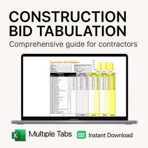 Construction Bid Tabulation Template Excel Google Sheets Contractor Bid Comparison Worksheet Subcontractor Quotes