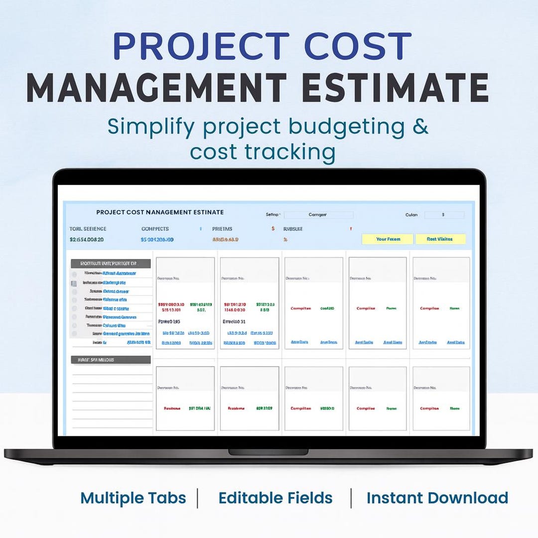 Project Cost Management Estimate Excel Template – Excel & Google Sheets ...