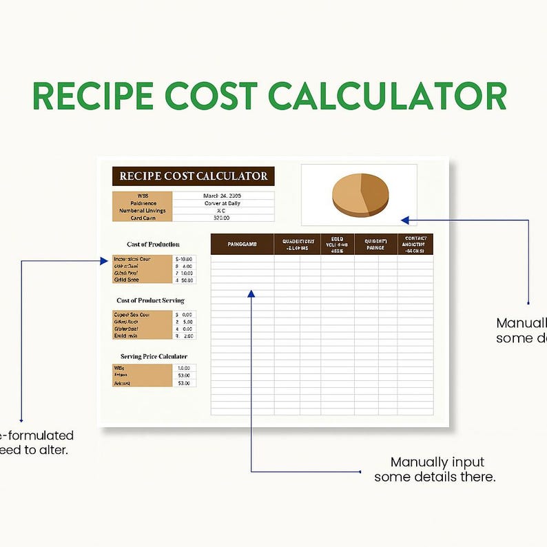 Advanced Recipe Cost Calculator Spreadsheet – Food Pricing Excel and ...