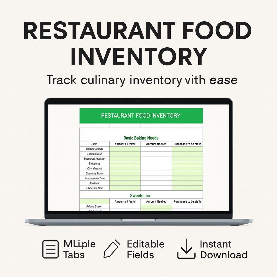 restaurant food inventory template Images High Quality... Restaurant Food Inventory Template | Excel & Google Sheets Stock ...