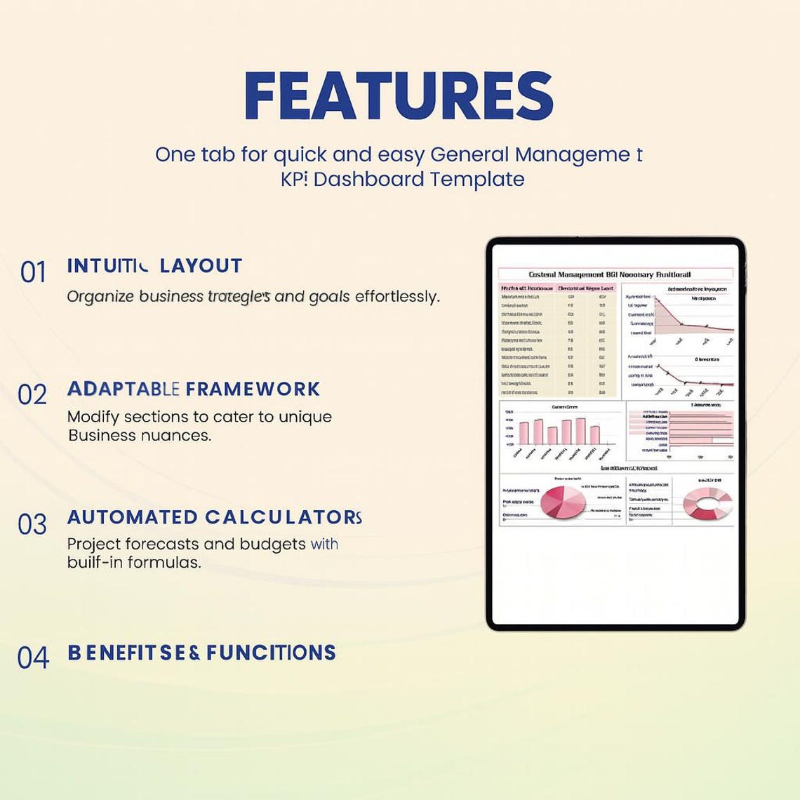 General Management KPI Dashboard Excel Template | Business Performance ...
