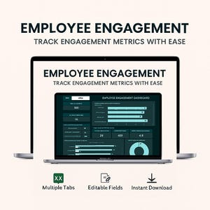 Mitarbeiter Engagement Dashboard Vorlage Excel & Google Sheets | HR KPI Tracker | Zufriedenheitsumfrage | Aufbewahrungs- und Produktionsmetriken