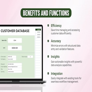 Excel-mall för kunddatabas – CRM-kalkylblad, kontaktlista, klientspårning, kompatibel med Google Sheets bild 3