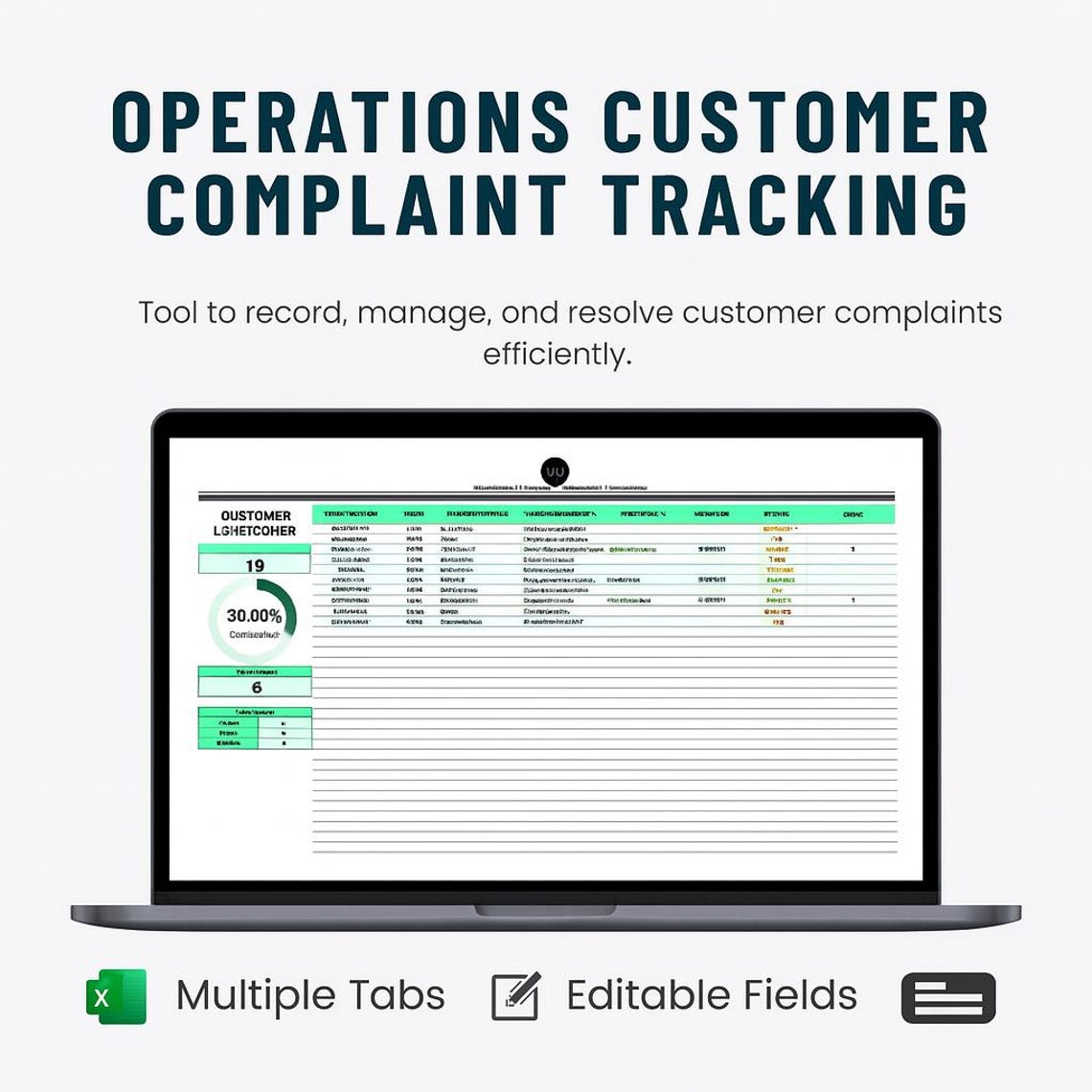 Operations Customer Complaint Tracking Template • Excel & Google Sheets ...
