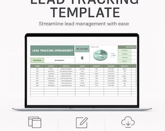 Lead Tracking Template Excel & Google Sheets | CRM Sales Pipeline, Contact and Conversion Tracker Dashboard
