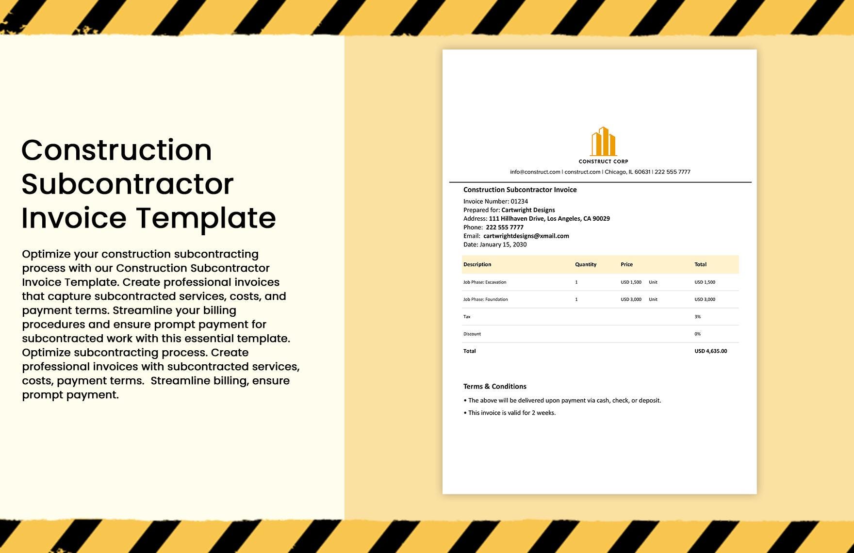 10+ Construction Invoice Template Bundle, Editable Excel and Google ...