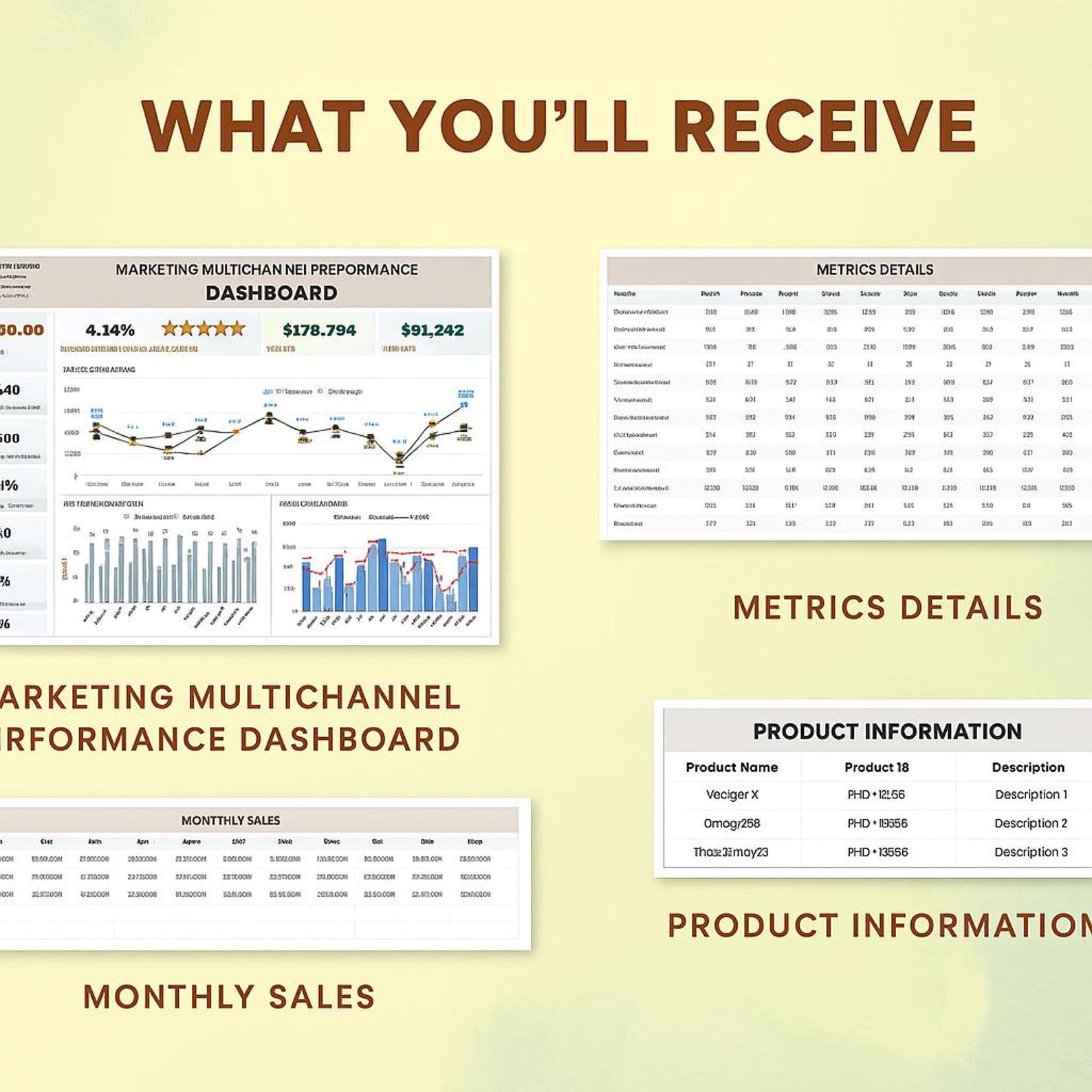 Multi-channel Marketing Dashboard | Excel & Google Sheets Template ...